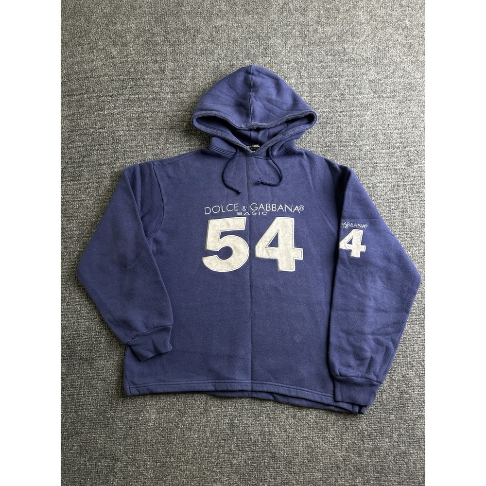 Women's Vintage Dolce & Gabbana Basic 54 Blue Hoodie Sweatshirt, Size S